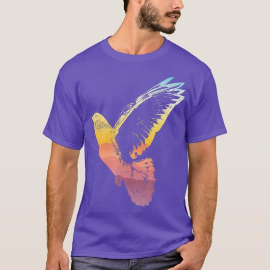 Vogelvektor-Silhouette Coole Taube T-Shirt (Vorderseite)