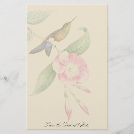 Vogelvögel Blume Flora und Fauna Briefpapier (Vorderseite)