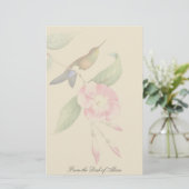 Vogelvögel Blume Flora und Fauna Briefpapier (Stehend Vorderseite)