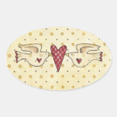 Vögelvögel Ovaler Aufkleber (Vorderseite)