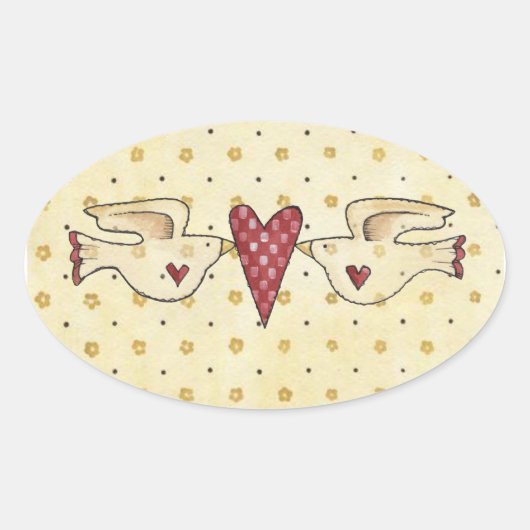 Vögelvögel Ovaler Aufkleber (Vorderseite)