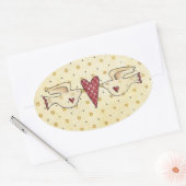 Vögelvögel Ovaler Aufkleber (Umschlag)