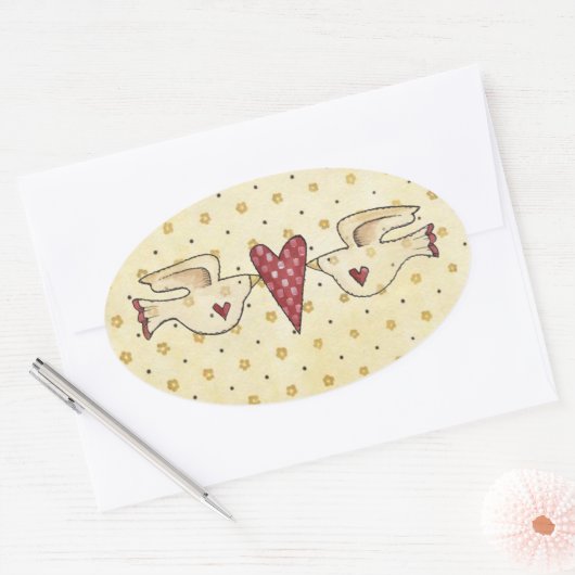 Vögelvögel Ovaler Aufkleber (Umschlag)