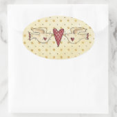 Vögelvögel Ovaler Aufkleber (Tasche)