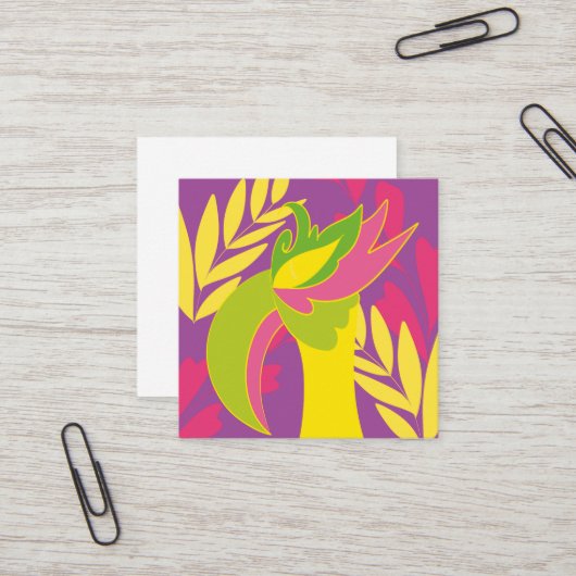 Vogelvogel Quadratische Visitenkarte (Vorderseite/Rückseite Beispiel)