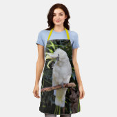 Vogelwellen von Funny Sulfur-Cakatoo-Papagei Schürze (Getragen)