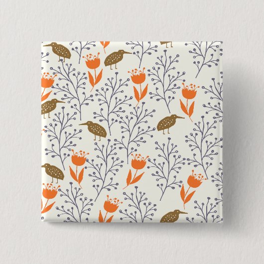 Vogelwelt-Pflanze Button (Vorderseite)