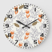 Vogelwelt-Pflanze Große Wanduhr (Vorderseite)