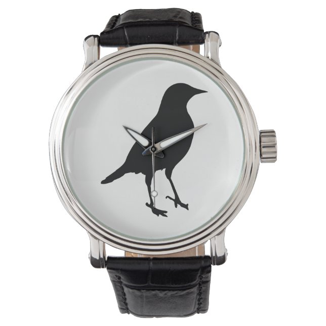 Vogelwelt-Silhouette Armbanduhr (Vorderseite)