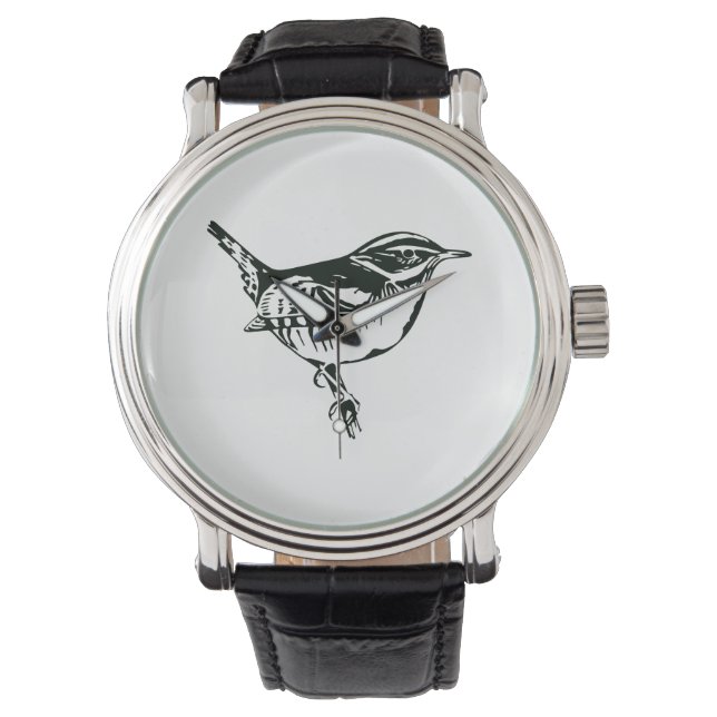 Vogelwelt-Silhouette Armbanduhr (Vorderseite)