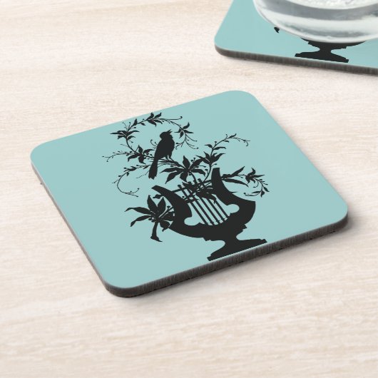 Vogelwelt-Silhouette Getränkeuntersetzer (Linke Seite)