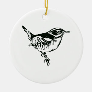 Vogelwelt-Silhouette Keramik Ornament