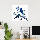 Vogelwelt-Silhouette Poster (Heimbüro)
