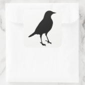 Vogelwelt-Silhouette Quadratischer Aufkleber (Tasche)