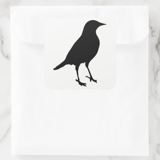 Vogelwelt-Silhouette Quadratischer Aufkleber (Tasche)