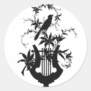 Vogelwelt-Silhouette Runder Aufkleber