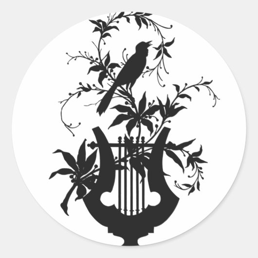 Vogelwelt-Silhouette Runder Aufkleber (Vorderseite)