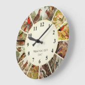 Vogelzange - Vögel in den USA Große Wanduhr (Winkel)