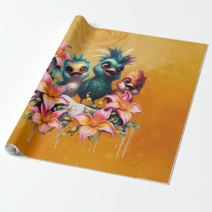Vogelzauberei in einem Meer ​ ​ Blume, Geschenkpapier