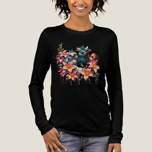 Vogelzauberei in einem Meer ​ ​ Blume, Tri-Blend Shirt (Vorderseite)