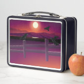 Vogelzaun Mond und fliegende Ravens Metall Brotdose (Beispiel)