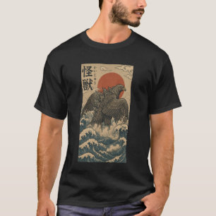 Vogelzilla Vogel Japanische Kunst Lustig T-Shirt