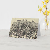 Vogelzucht in einem Baum Karte (Gelbe Blume)