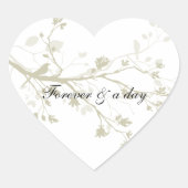 Vogelzweige Herz-Aufkleber (Vorderseite)