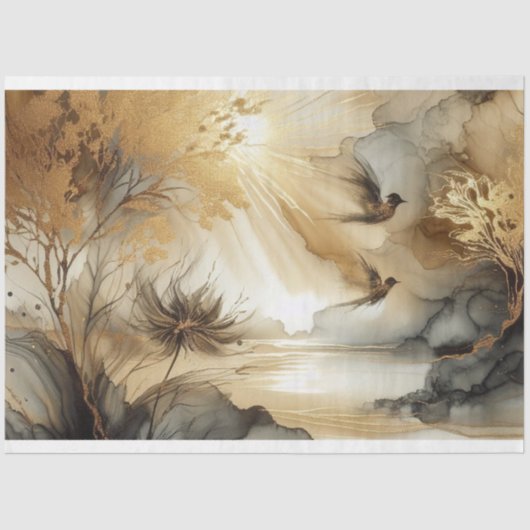 Vogelzwirnpapier, Decoupage, Geschenkverpackung Seidenpapier (Vorderseite)