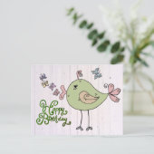 Vogelzwitschern Postkarte (Stehend Vorderseite)