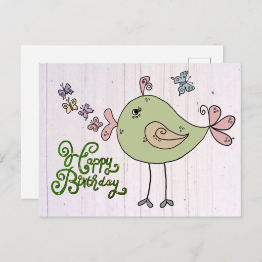 Vogelzwitschern Postkarte (Vorne/Hinten)