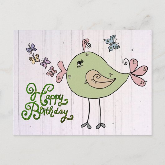 Vogelzwitschern Postkarte (Vorderseite)