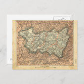 Vogesen, französische Landkarte 1890 Postkarte (Vorne/Hinten)