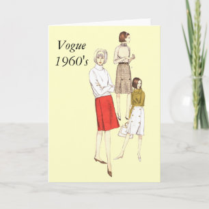 Vogue 1960s Blank greetings Card Karte