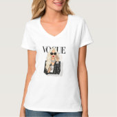 Vogue weißes T-Shirt mit halben Ärmeln (Vorderseite)