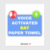 Voice aktiviert Say Paper Handtuch Aufkleber (Blatt)