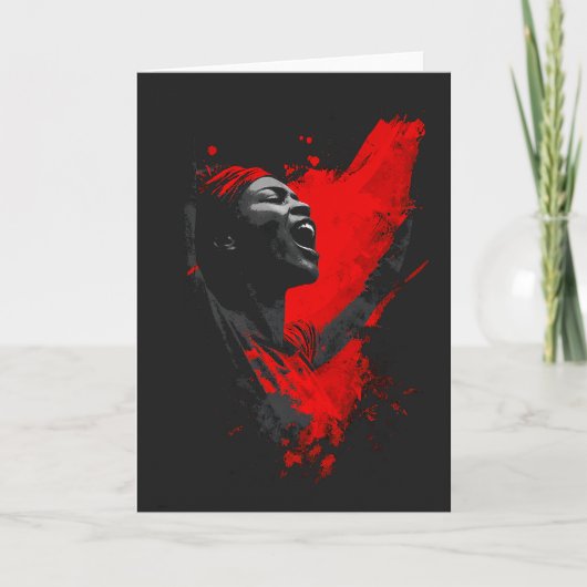 Voice in Red Feiertagskarte (Vorderseite)