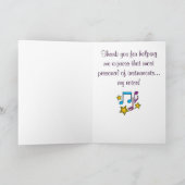 Voice Teacher Vielen Dank Dankeskarte (Innenseite)