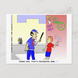 Void Graffiti Funny Police Cartoon Geschenke & T-S Postkarte