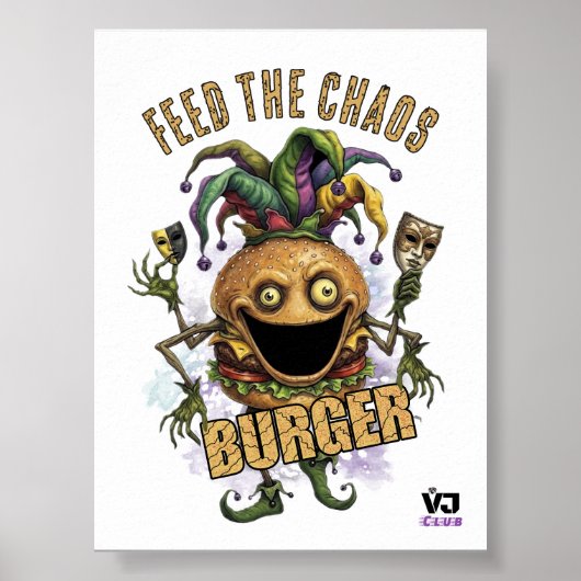 Void Jester Freund Burger weiß Poster (Vorne)