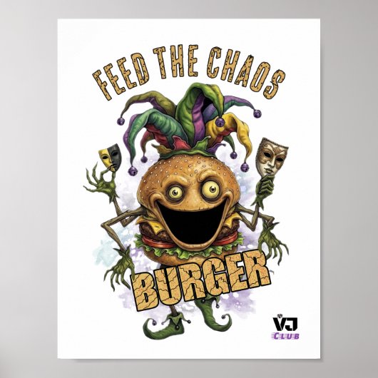 Void Jester Freund Burger weiß Poster (Vorne)