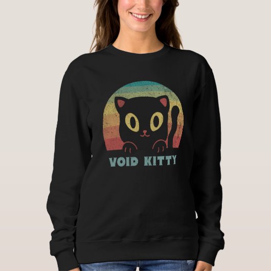 Void Kitty Black Cat Familiar Rainbow Sunset Retro Sweatshirt (Vorderseite)