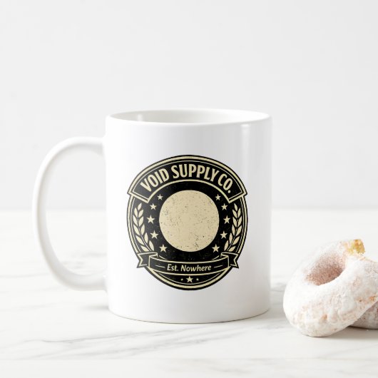 Void Supply Co Est Nirgendwo Lustiger Dunkler Humo Kaffeetasse (Mit Donut)