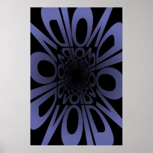 VOID Typografie Poster Surreal Schwarz und Lila