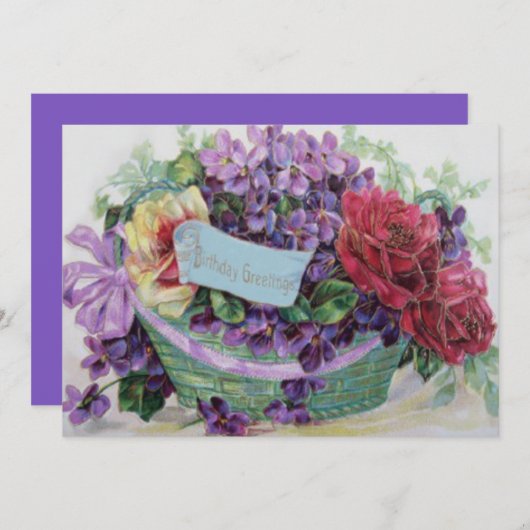 Voilet-Rose-Körbe Blumenmuster-Blume (Vorne/Hinten)