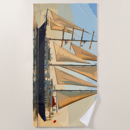 Voilier Strandtuch (Vorderseite)