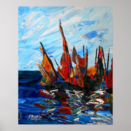 Voiliers au port a bainet 2009 poster (Vorne)