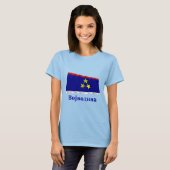 Vojvodina Waving Flag mit Namen auf Serbisch T-Shirt (Vorne ganz)