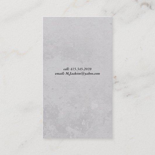 Vokaltextur Visitenkarte (Rückseite)