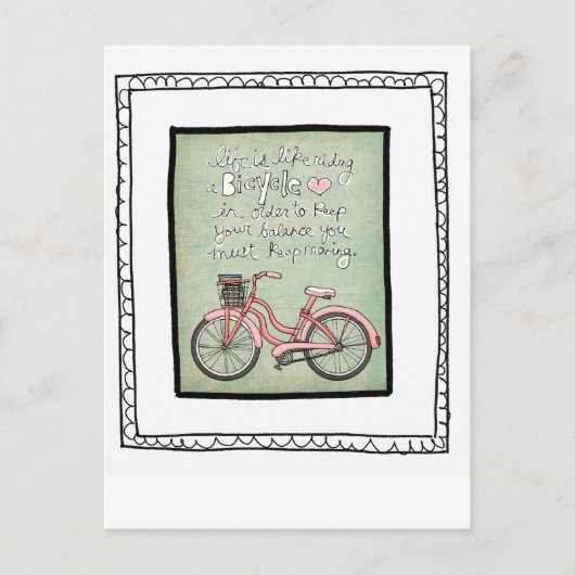 Vol25- Leben ist wie Fahrradfahren Postkarte (Vorderseite)